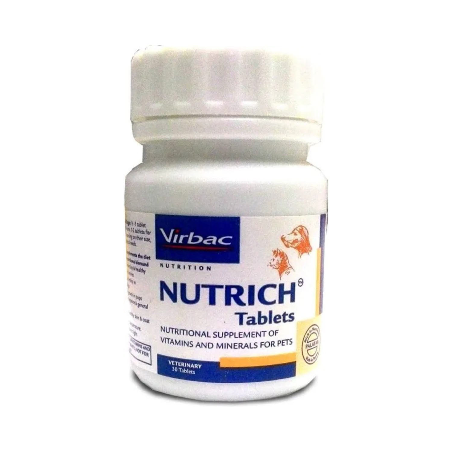 Virbac Nutrich Multivitamin & Mineral Tablets for Dogs & Cats – 60 Tablets