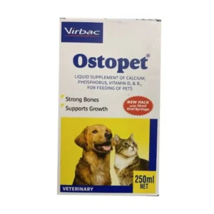 Virbac Ostopet Calcium & Vitamin Supplement for Dogs & Cats – 250ml