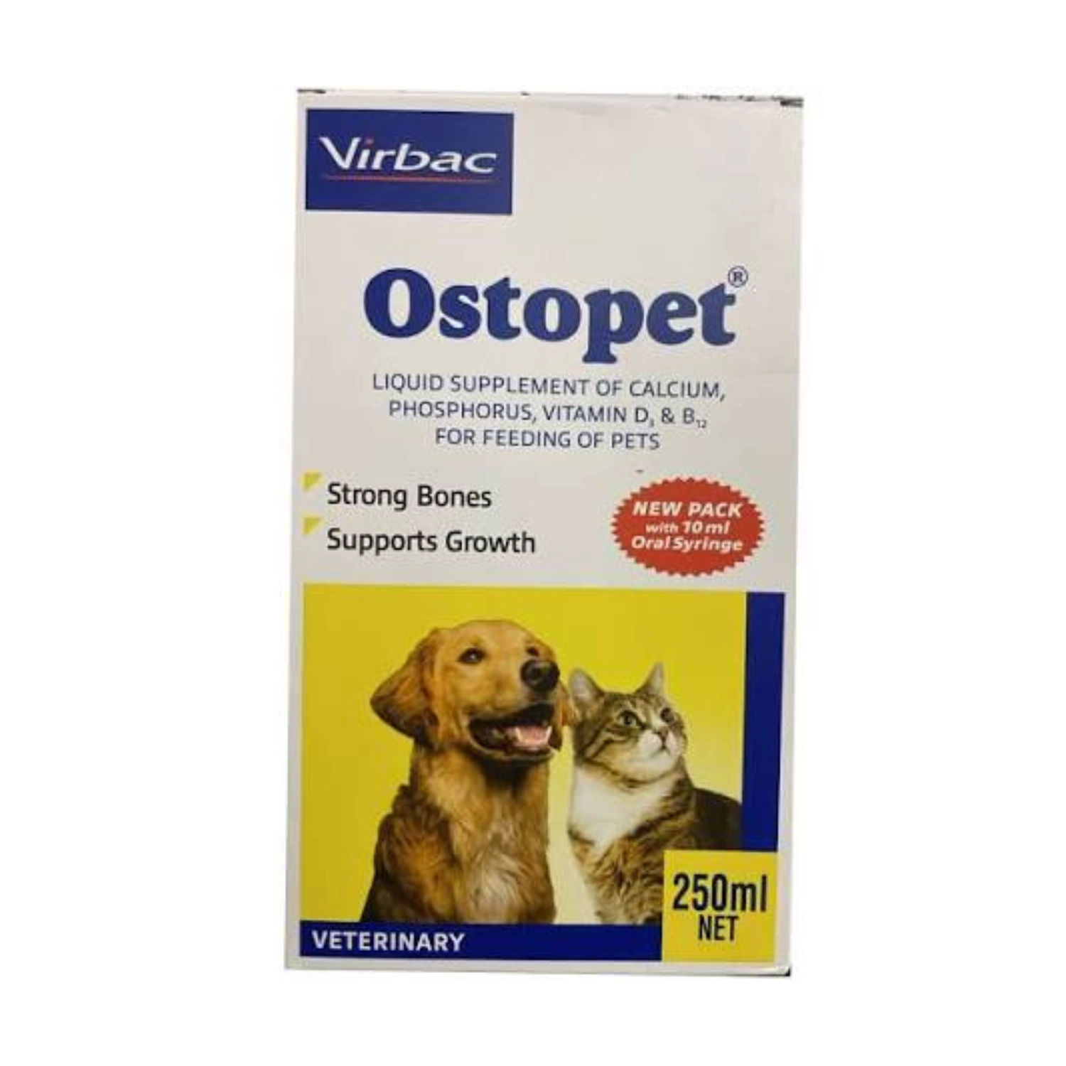 Virbac Ostopet Calcium & Vitamin Supplement for Dogs & Cats – 250ml