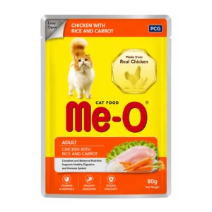 Me-O Adult Chicken with Rice and Carrot Wet Cat Food 80g