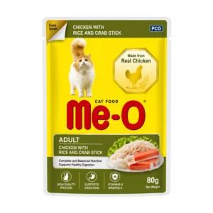 Me-O Adult Chicken with Rice and Crab Stick Wet Cat Food 80g