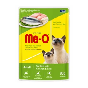 Me-O Adult Sardine with Chicken and Rice Wet Cat Food 80g