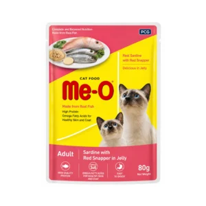 Me-O Adult Sardine with Red Snapper in Jelly Wet Cat Food 80g