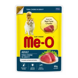 Me-O Adult Tuna Chunk in Gravy Wet Cat Food 80g
