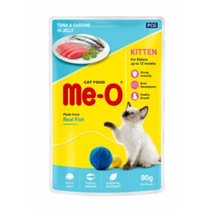Me-O Kitten Tuna and Sardine in Jelly Wet Cat Food 80g