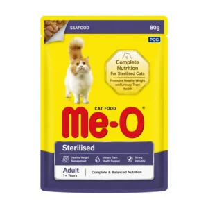 Me-O Sterilised Adult Seafood Recipe Wet Cat Food 80g