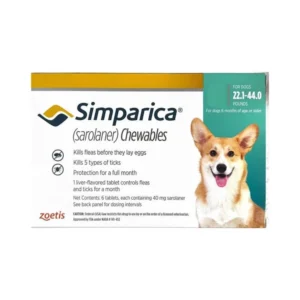 Simparica 40mg Chewable Tablets for Dogs (10–20kg)